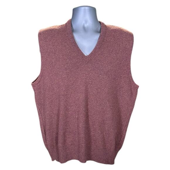 Vintage Lord Jeff Lambswool Blend Burgundy Sweater Vest Size L - Picture 1 of 7